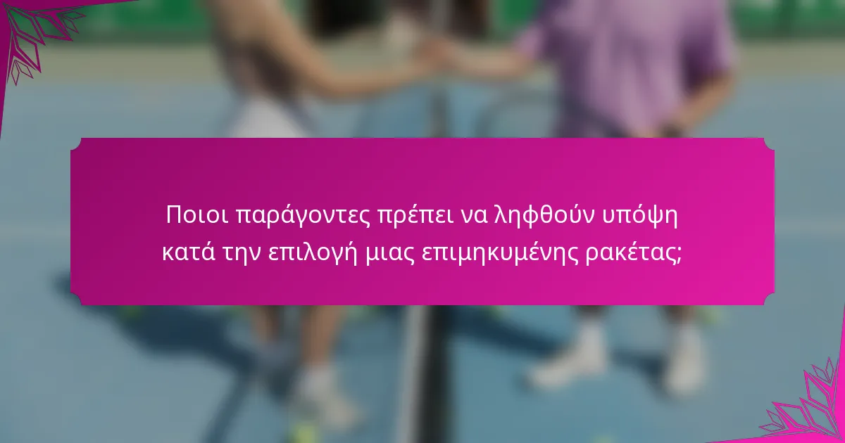Ποιοι παράγοντες πρέπει να ληφθούν υπόψη κατά την επιλογή μιας επιμηκυμένης ρακέτας;